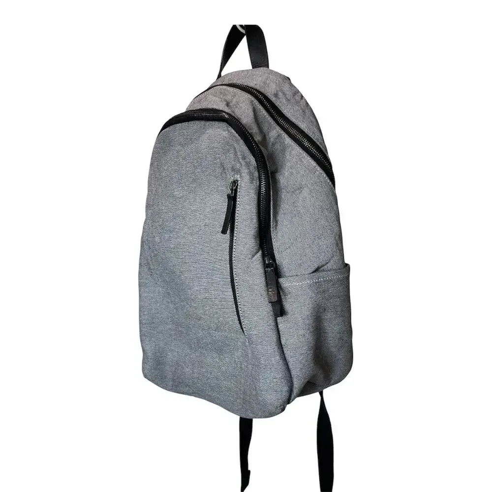 Everlane Modern Commuter Backpack Gray Canvas Leather Laptop Travel Work